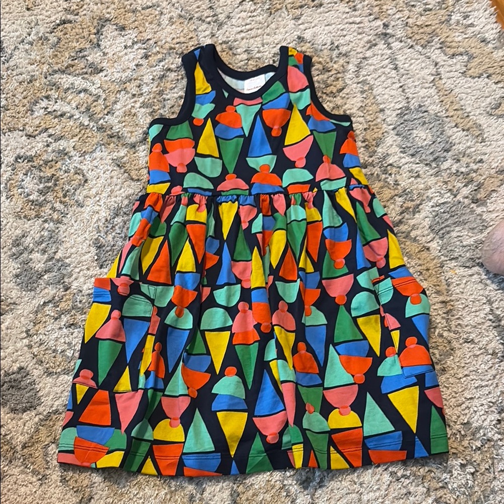 *Hanna Andersson* Colorful Geometric Kids Dress (ice cream cones) - Picture 1 of 5